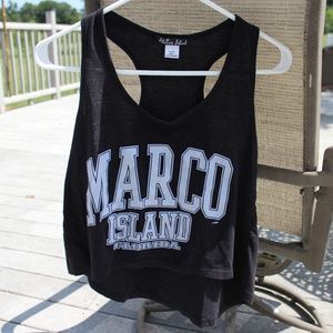 Black "Marco Island" crop top